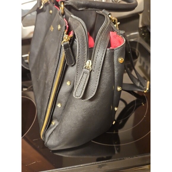 Avon Consultant Premier Beauty Business Tote Bag Purse Black & Pink With Insert - Picture 3 of 16